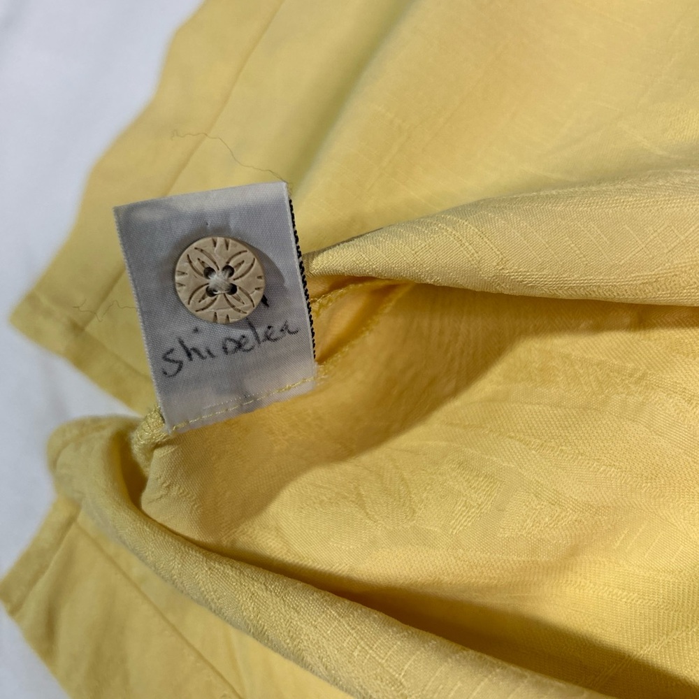 Tommy Bahama Silk Shirt Men’s Large Yellow Textured Short Sleeve Camp Casual - Picture 6 of 12